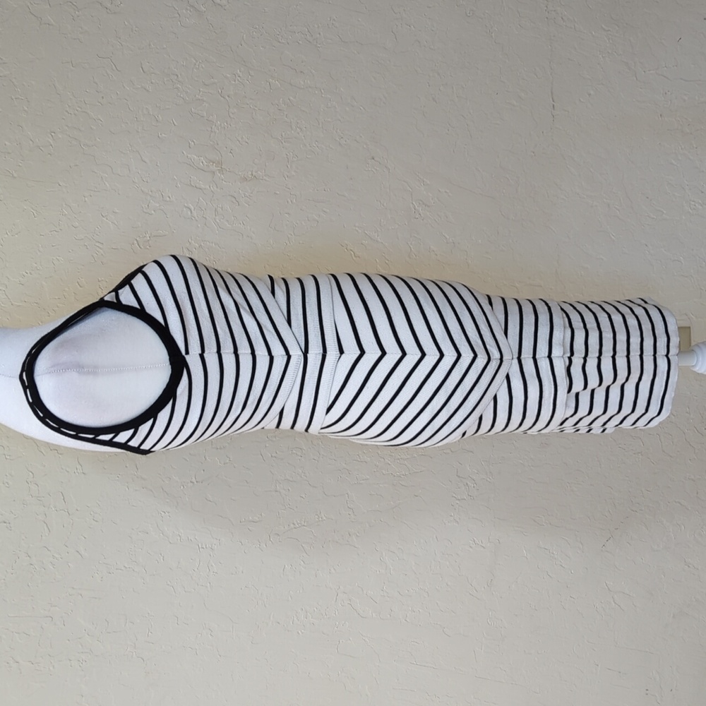Bailey 44 White Black Striped Ribbed Tiered Tank Mini Dress Size XS - Picture 7 of 9